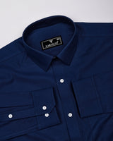 Pestry NavyBlue With White Stripe Premium Giza Shirt