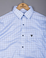 Yorik Blue With Black Check Premium Gizza Shirt