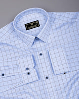 Yorik Blue With Black Check Premium Gizza Shirt