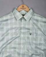 Kelly Green With White Check Giza Shirt