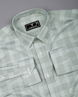 Kelly Green With White Check Giza Shirt