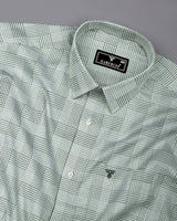 Kelly Green With White Check Giza Shirt