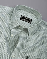 Kelly Green With White Check Giza Shirt
