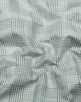 Kelly Green With White Check Giza Shirt