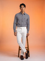 Fralix Black Houndstooth Jacquard Premium Giza Shirt