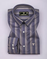 Colombia Lavender With Cream Box Stripe Giza Shirt