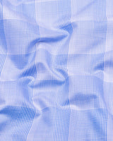 Auric Blue Houndstooth Check Premium Giza Shirt
