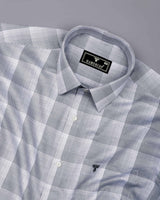 Auric Silver Gray Houndstooth Check Premium Giza Shirt