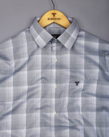 Auric Silver Gray Houndstooth Check Premium Giza Shirt