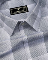 Auric Silver Gray Houndstooth Check Premium Giza Shirt