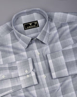 Auric Silver Gray Houndstooth Check Premium Giza Shirt