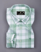 Ravon Green With White Twill Check Premium Gizza Shirt