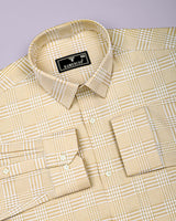Luxor Cream With White Check Premium Giza Shirt