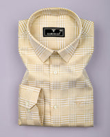 Luxor Cream With White Check Premium Giza Shirt