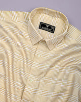 Luxor Cream With White Check Premium Giza Shirt