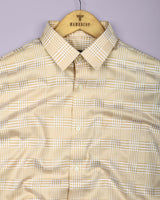 Luxor Cream With White Check Premium Giza Shirt