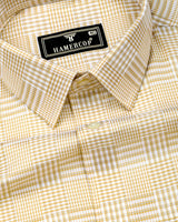 Luxor Cream With White Check Premium Giza Shirt