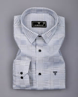 Luxor Gray With White Check Premium Giza Shirt