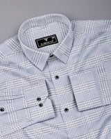 Luxor Gray With White Check Premium Giza Shirt