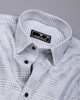 Luxor Gray With White Check Premium Giza Shirt