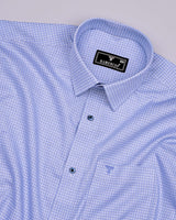 Blue With Black Check Premium Gizza Shirt