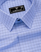 Clavon Blue With White Gizza Cotton Shirt