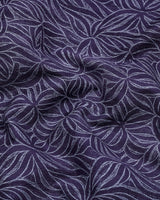 Dynor Violet With White Printed Dobby Cotton Shirt