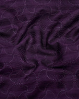 Mirello Purple With Cream Dot Print Dobby Cotton Shirt