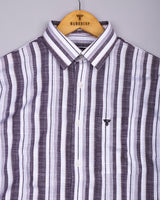 Maxico Dark Purple Dobby Stripe Cotton Shirt