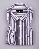 Maxico Dark Purple Dobby Stripe Cotton Shirt