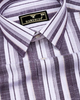 Maxico Dark Purple Dobby Stripe Cotton Shirt