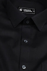 Soot black poplin solid shirt
