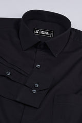 Soot black poplin solid shirt