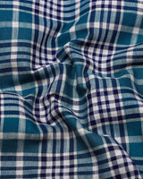 Turbaco Blue With Cream Twill Check Cotton Shirt