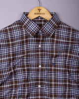 Turbaco Brown With Cream Twill Check Cotton Shirt