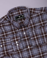 Turbaco Brown With Cream Twill Check Cotton Shirt