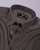Cinder Brown With Gray Printed Cotton Shirt