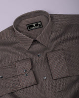 Cinder Brown With Gray Printed Cotton Shirt