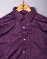 Viola Purple Printed Satin Cotton Shirt