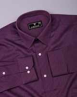 Viola Purple Printed Satin Cotton Shirt