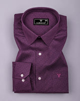 Viola Purple Printed Satin Cotton Shirt