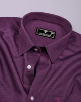 Viola Purple Printed Satin Cotton Shirt
