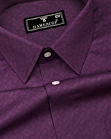 Viola Purple Printed Satin Cotton Shirt