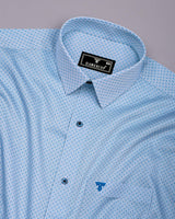 Paradera Blue Printed Formal Cotton Shirt