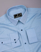 Paradera Blue Printed Formal Cotton Shirt