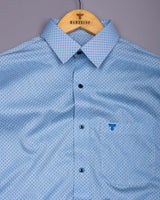 Paradera Blue Printed Formal Cotton Shirt