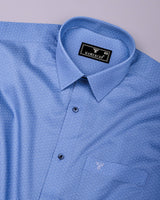 Arcade Blue Printed Formal Cotton Shirt