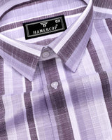 Calsium Purple With Gray Dobby Stripe Cotton Shirt