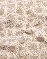 Cream Valley Printed Satin Cotton Shirt