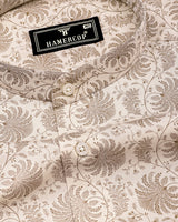 Cream Valley Printed Satin Cotton Shirt